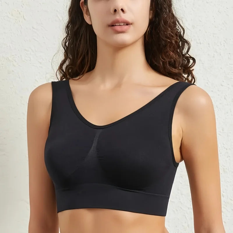 M-5XL Women Seamless Bra Sports Bras Top Female Breathable Soft Brassiere Wireless Nopads Bra Crop Top Solid Color Sexy Lingerie