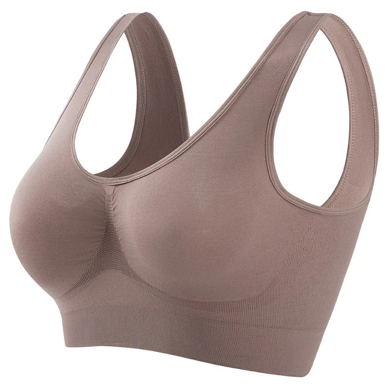 M-5XL Women Seamless Bra Sports Bras Top Female Breathable Soft Brassiere Wireless Nopads Bra Crop Top Solid Color Sexy Lingerie