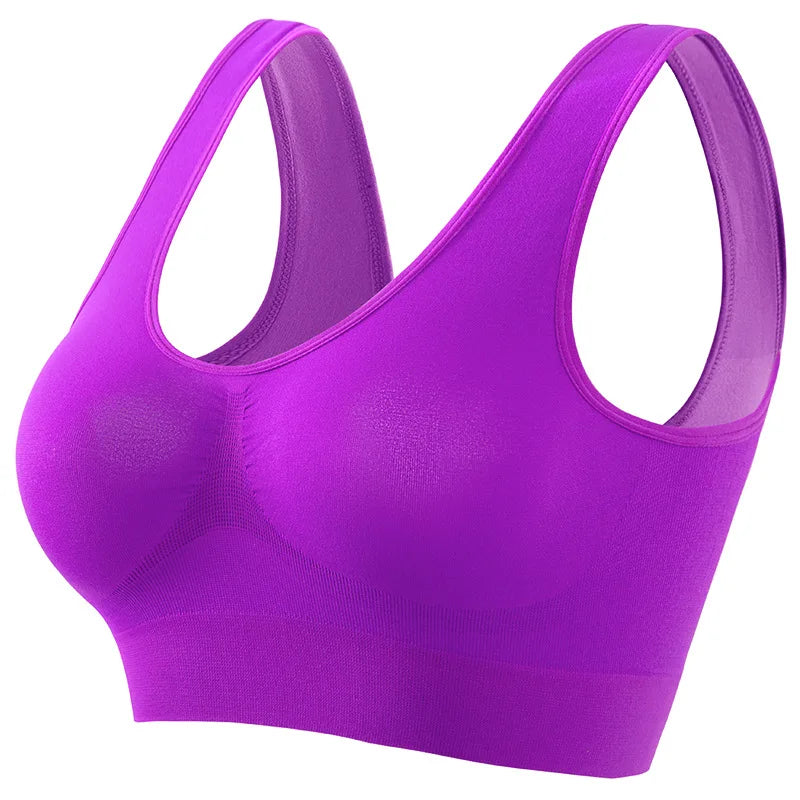 M-5XL Women Seamless Bra Sports Bras Top Female Breathable Soft Brassiere Wireless Nopads Bra Crop Top Solid Color Sexy Lingerie