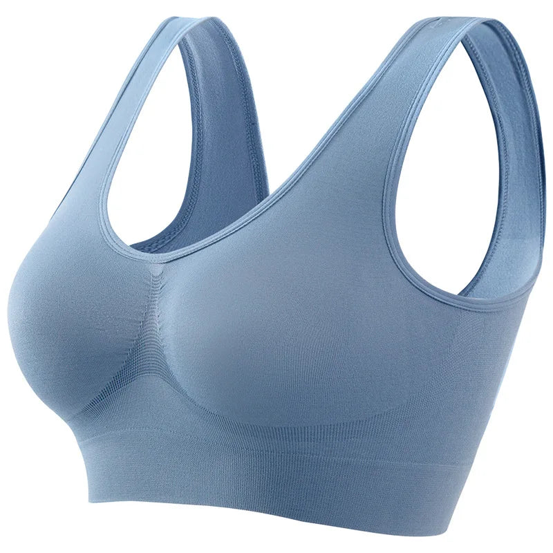 M-5XL Women Seamless Bra Sports Bras Top Female Breathable Soft Brassiere Wireless Nopads Bra Crop Top Solid Color Sexy Lingerie